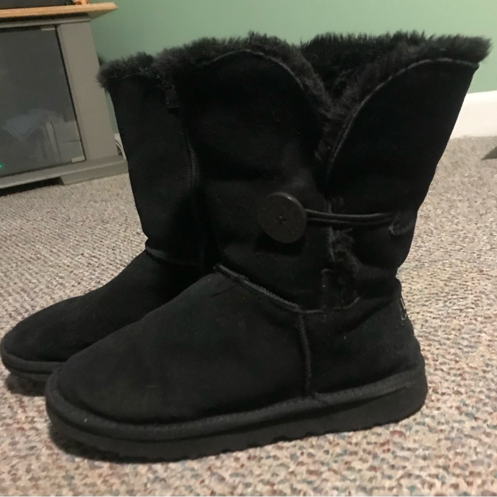 Ugg Shearling Black Boot With Side Button - image 2